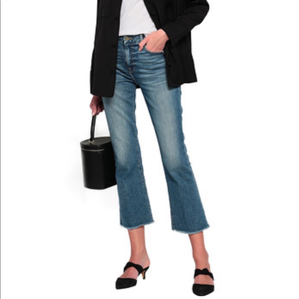 Frame Le Crop Mini Boot distressed mid-rise jeans